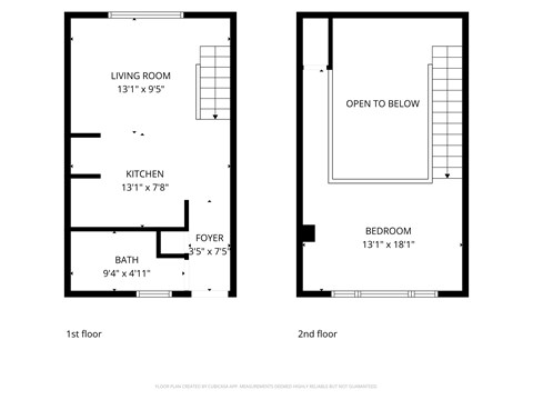 Floor plan for studio, 1 bath, 476 sqft